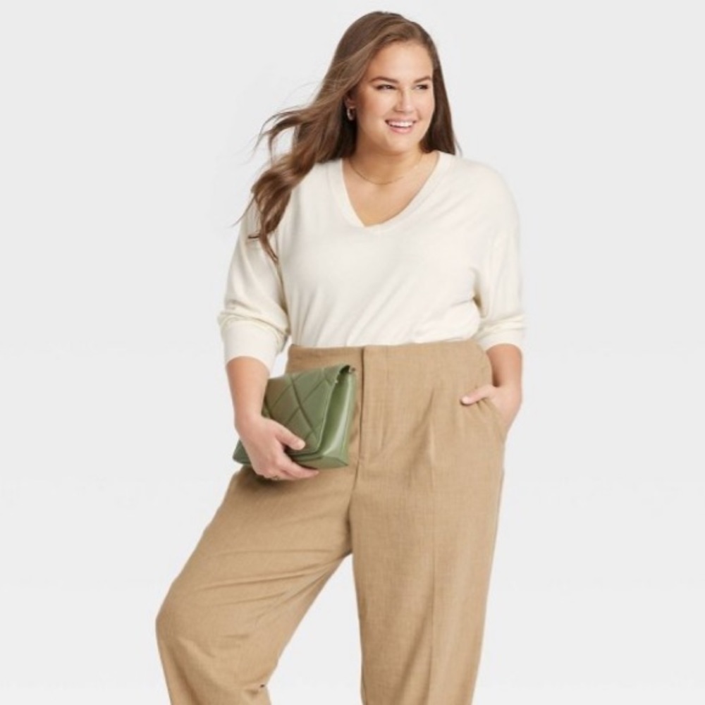 A new day v neck cream sweater nwt